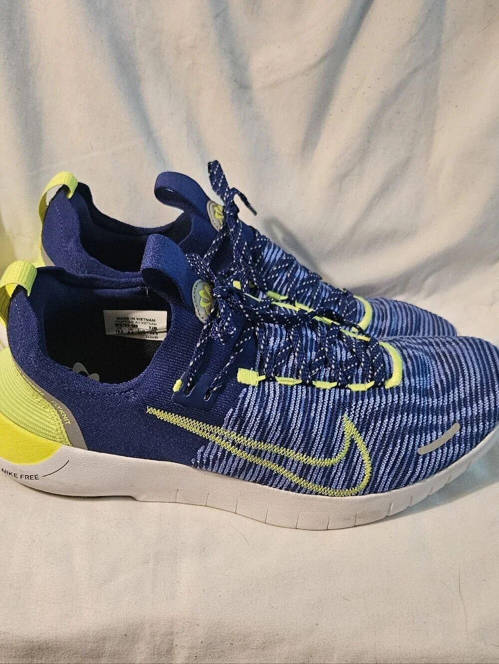 Nike Mens Flyknit Lunar 1 554887-474 Royal Blue Volt Running Sneakers Men's 10.5